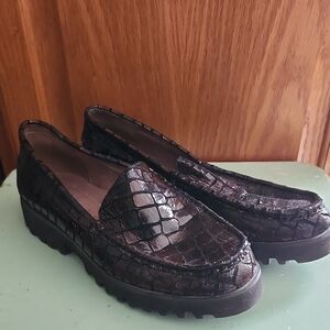 Donald J. Pliner Rio Crocodile Leather Loafers Size 6